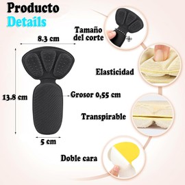 Almohadillas de Talón para Zapatos Sueltos,8 Adheribles para Zapatos de Mujer y Hombre,Plantillas para Zapatos Tacones Protector,para Calzado Deportivo,Zapatos de Cuero,Tacones Altos,etc.