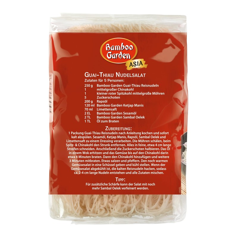 Bamboo Garden Reisnudeln Guai Thiau, 250 g (Verpackungsdesign kann abweichen)