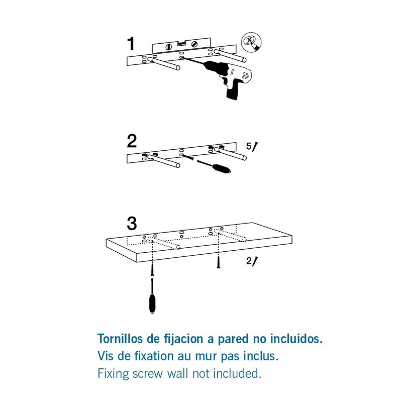 Wall Shelf, 25 x 25 x 4 cm, Floating Hanging
