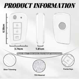 TOOMUME Car Key Cover TPU, Car Key Case Fit for Nissan Micra K14 Qashqai j11 Juke F15 X Trail T32 Pulsar C13 Rogue Murano Maxima Altima, Protective Key Fob Cover Key Fob Case - 3 Buttons