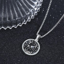 REDSUN Constellation Chain, Zodiac Necklace 925 Sterling Silver Constellation Pendant 12 Constellation Oxidised Necklace Jewellery for Women and Girls, Sterling Silver