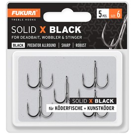 Fukura Solid X Treble Hooks Size Pack of 6/5