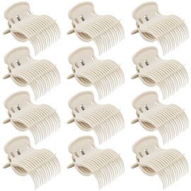 Medoca MEDOCA Hot Roller Clips -12PCS Hair Roller Clip - Hair Curler Claw Clip - Replacement Roller Clips for Women Girls Hair Section Styling - Beige