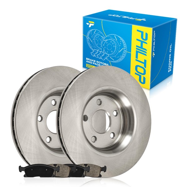 PHILTOP 53064+D1629 Front Disc Brake Rotor and Ceramic Brake Pad