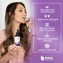 Maxx Herb Passion Flower Extract - Max Strength Passion-Flower Liquid Absorbs Better Than Capsules, for Relaxation and Stress Relief, Alcohol-Free - 4 Bottles, 4 Oz Each (240 Servings)
