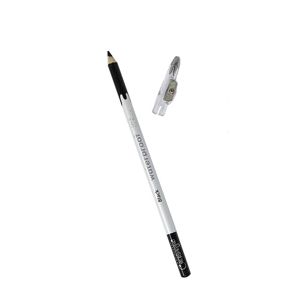 Cherimoya (6 Pack) MAX Makeup Waterproof Long Lasting Eye and Lip Pencil With Sharpener Cap (Black)
