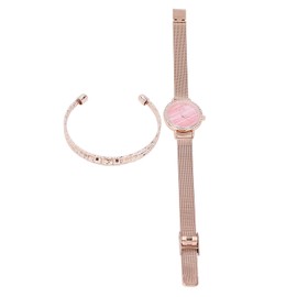 Women's Watch Jewelry Set Alloy Rhinestone Watch Rose Gold Jewelry Bangle for Party Weddings