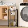 Freestanding Toilet Paper Holder with Storage Shelf – Bathroom Tissue