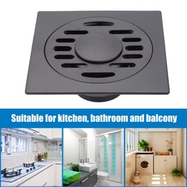 Floor Drain, Square Shower Floor Drains with Black Paint Stainless Steel Washing Machine Floor Drain with Big Drainage Holes for Bathroom Kitchen(Washing Machine Floor Drain)