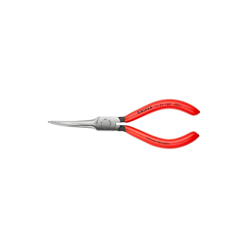 KNIPEX クニペックス 45°先曲ニードルノーズプライヤー 平口 プラスティックコーティングハンドル 3121-160