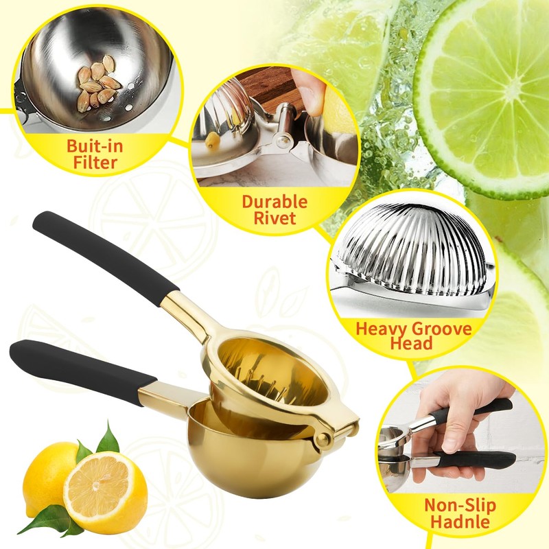 SHIKORI Lemon Squeezer, Large Heavy Duty Handhelp Juicer for Lemon,