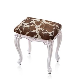 Luarisgur Bar Stool Covers Set of 2 Brown Cow Print Stretch to Fit Rectangle Stool Slipcover Bar Chair Cover with Elastic Band for 14-20 Inch Barstools