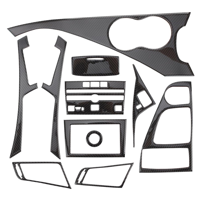 AUTOKAY 11pcs Carbon Fiber Full Interior Set Kit Cover Trim