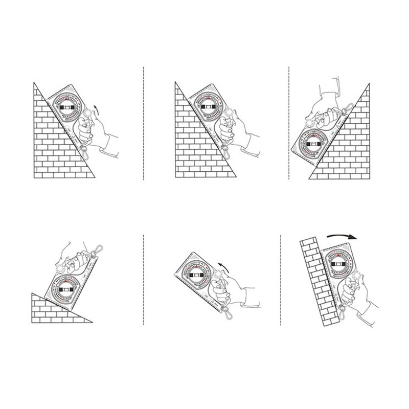 Inclinometer Multifunctional Bubble Level Angle Meter Clear Scale High Strength