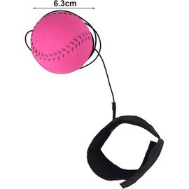 Rose Red Baseball Wrist Ball Wristband Sports Balls on a String Toy Includes Basketball, Baseball and Football Return Rubber Rebound Ball for Boys Girls Party, Exercise or Play Sports (1.9 inches)