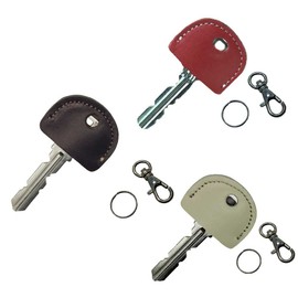 HERBE Cow Leather Key Cover Choose Color Key Cap Key Identification Key Number NO. Concealed, Semicircular Type C Set (3 Pack)