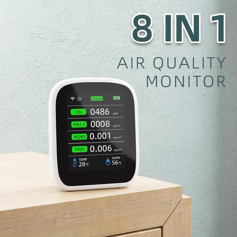 Tuya Wifi Portable Air Quality Meter 8in1 PM1.0 PM2.5 PM10