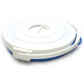 SAMMART 10L (2.64Gallon) Collapsible Fishing Bucket with Locking Lid, 31cm dia. (Blue)