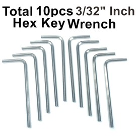 ZDingTech 10pcs 3/32 Allen Wrench sets,3/32" Hex Key Wrench set,allen key Door Key L Shaped hex wrench set with Long Arm.