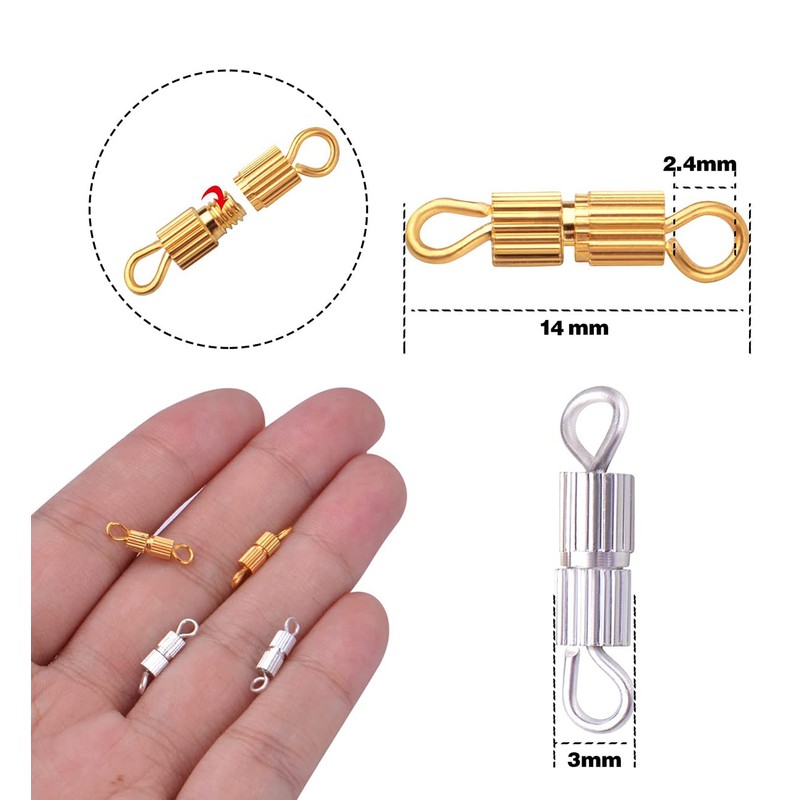 Heatunk 100pcs Barrel Screw Clasps: Copper Twist Fasteners for Jewelry