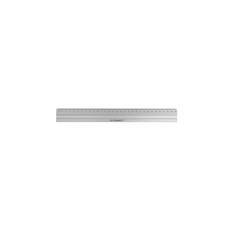 Q-Connect KF03678 Aluminium Ruler – 30 cm Silver