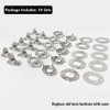 Marine Grade Turnbutton Fastener Kits with Eyelet, Bases, Screws Tools