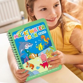Water Book,Water Painting Book for Toddler 1-3 - Games Drawing Set Kids Educational Learning Tool for Birthday Toddler Painting Activities