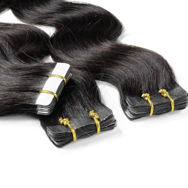 hair2heart Tape Extensions Real Hair Wavy – 20 Tapes 2.5