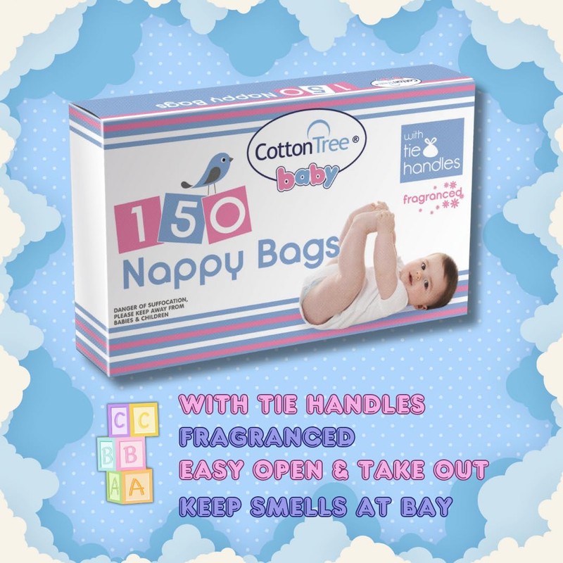 Cotton Tree Nappy Bags Scented 150pk x 3 | Total