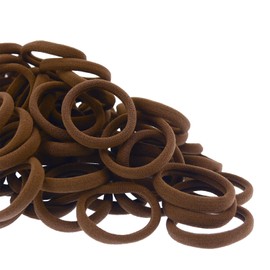 PIDOUDOU 100 Pack Seamless Hair Ties for Women Girls Ponytail Holders for Thick Hair (Mid-Brown)