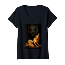 Womens Vampire Night V-Neck T-Shirt
