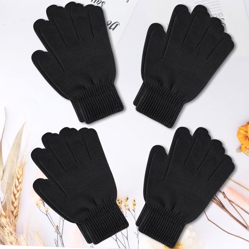 Hicdaw 4 Pairs Women Winter Gloves Warm Fleece Lined Knit
