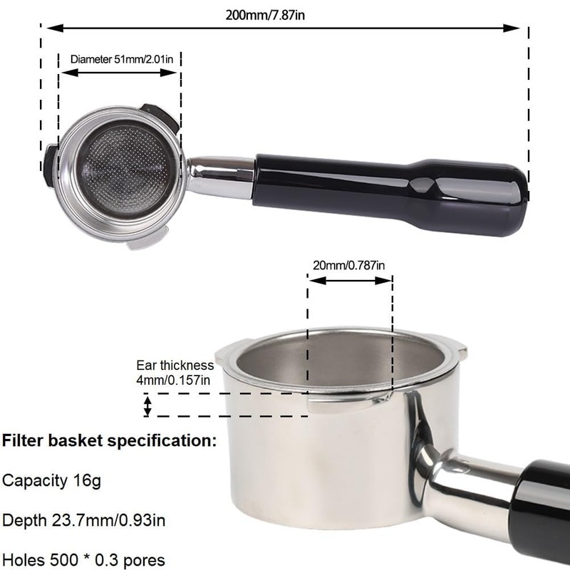 CAPFEI 51mm Bottomless Portafilter Compatible with CASABREWS CM5418, 3700Essential, Mr.