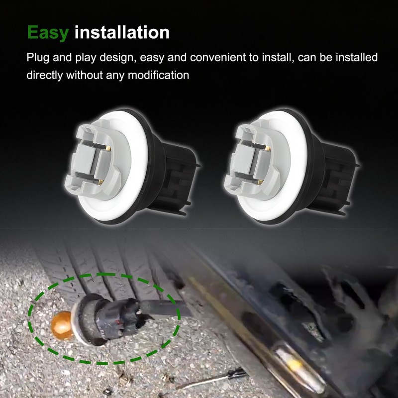 Weonaroll 2Pcs Parking Light Bulb Socket Front Rear Turn Signal