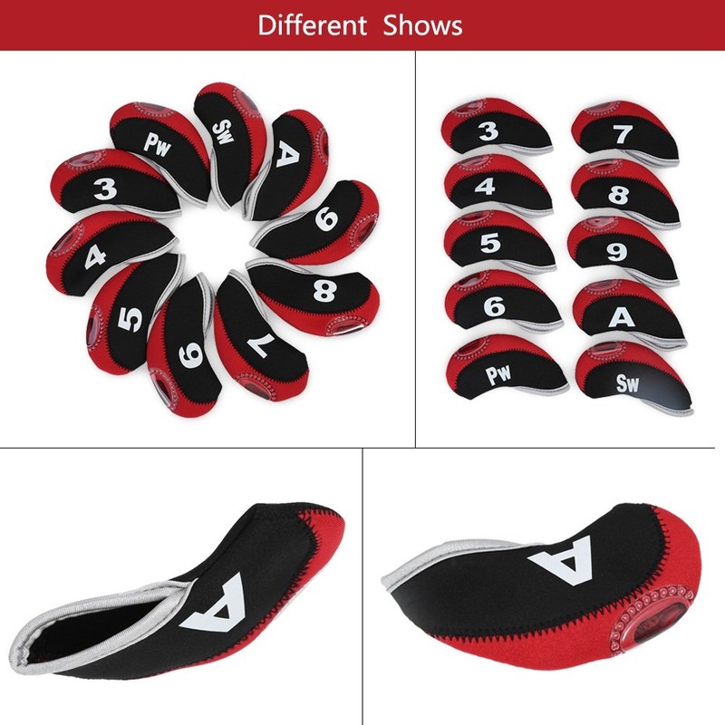 10 Pcs Neoprene Golf Club HeadCovers Iron Head Protect Cover