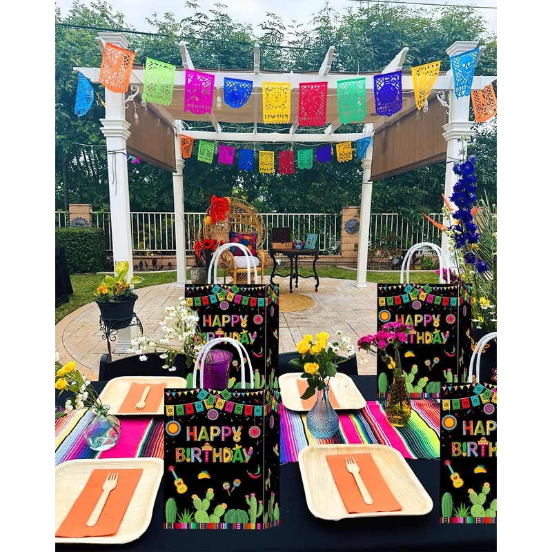 16 bolsas mexicanas para fiestas de cumpleaños, fiestas de cumpleaños,