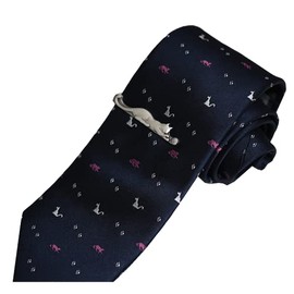 Necktie, Tie Clip Set, Gift Box, Silk Tie, Animal, Cat, Cat, Karugamo, Gift, Present, Job Celebration, Birthday, Promotion, Christmas, Valentine's Day
