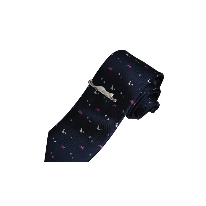 Necktie, Tie Clip Set, Gift Box, Silk Tie, Animal, Cat,