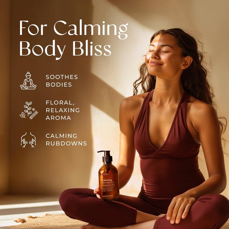 Gya Labs Calming Oil for Body (200ml) & Eucalyptus Roll