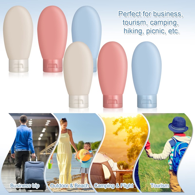 DesertCreations DesertCreations Travel Bottles Set, 6 Pcs Leak Proof Refillable