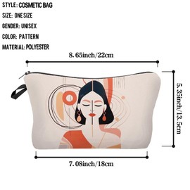 Livel lhood Abstract Lady Makeup Bag Cute Small Organizer Zipper Pouch Abstract Lady Cosmetic Bag Birthday Present for Women Friends -2, hzj0712