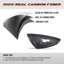GaofeiLTF Carbon Fiber Mirror Caps Covers Fits for Lexus IS200 IS300 IS500 2021 2022 2023 Side Door Rearview Mirror Cap Trim Accessories Direct Replacement