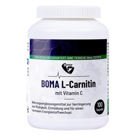 Boma Lecithin 100 L-Carnitine Capsules with L-Carnitine Tatrate (Carnipure) and Vitamin C 100% Vegan with Award