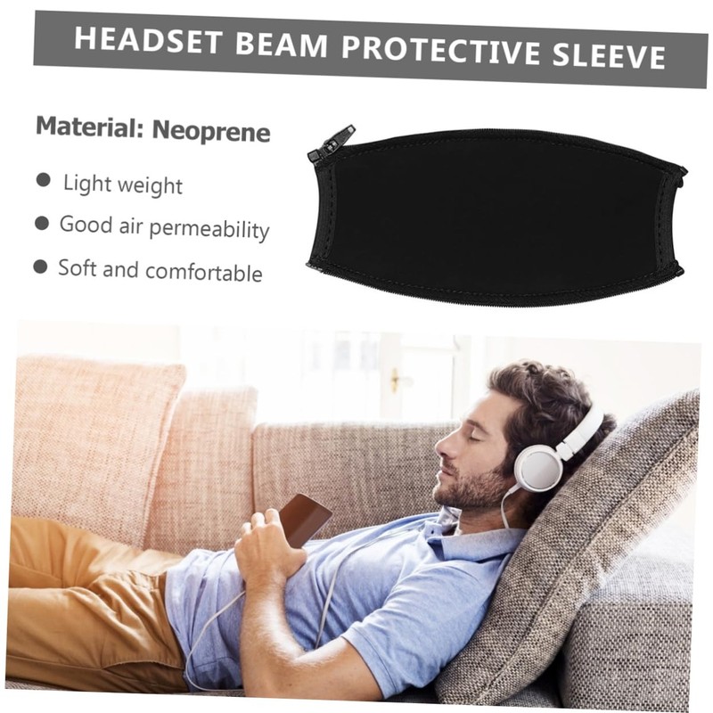Gatuida Zipper Headphone Headband Cover Neoprene Beam Pad Protector for