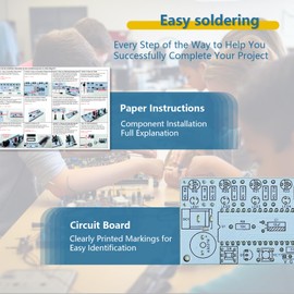 EI Electronic Läs ër Harp Analog Music Fun Soldering Projects Soldering Kits Beginner Soldering Practice Kits DIY Soldering Kits for Teens electronics component fun kit
