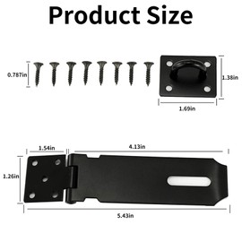 Stainless Steel Padlock Hasp and Staple, Heavy Duty Shed Lock Hasp, 4 Inch Shed Door Latch, Gate Lock Latch Hinge, Padlock Catch, Security Hasp for External Doors, Windows, Cabinets, Pet Cages