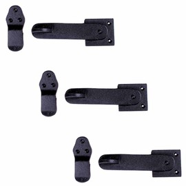 Renovators Supply Manufacturing Black Wrought Iron Gate Flip Latch 5.75" L Antique Medium to Light Duty Two Sided Flip Locks Rust Resistant Powder Coated Barn Door Latches with Hardware Pack of 3