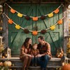 2 Pack Fall Wood Bead Garland Felt Pumpkin Maple Leaf