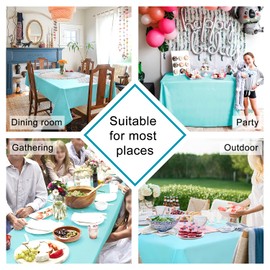 Hiasan Solid Rectangle Tablecloth Aqua - Waterproof Washable Oblong Fabric Table Cloth for Dining Room Kitchen and Outdoor Use, 70 x 108 Inch