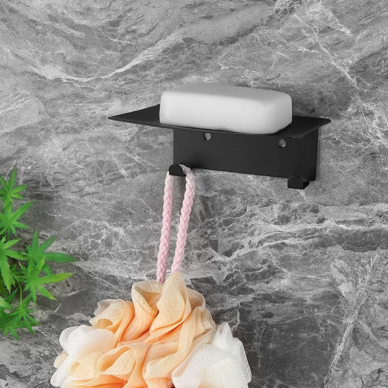 Soap Dish for Shower, 4 Slot Self-Adhesive Soap Holder for